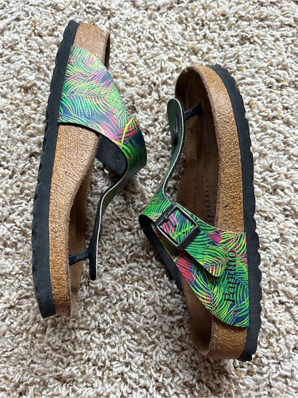 Birkenstock Papillio Gizeh Tropical Print Sandals US Sz 5-5.5 EU 36